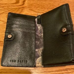 Ted Baker black wallet with rose gold bow
